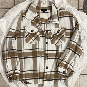Love Tree Brown and Cream Checkered Shirt